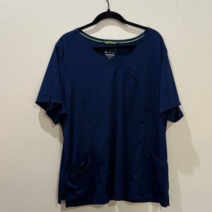 Healing Hands Navy Blue Short Sleeve Scrub Top